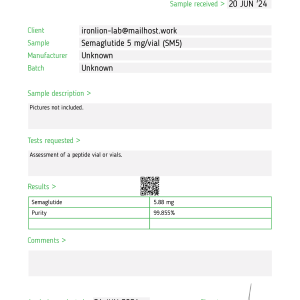 Semaglutide (5mg/vial) HPLC testing 2024