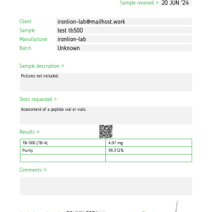 TB500(5mg/vial) HPLC testing 2024